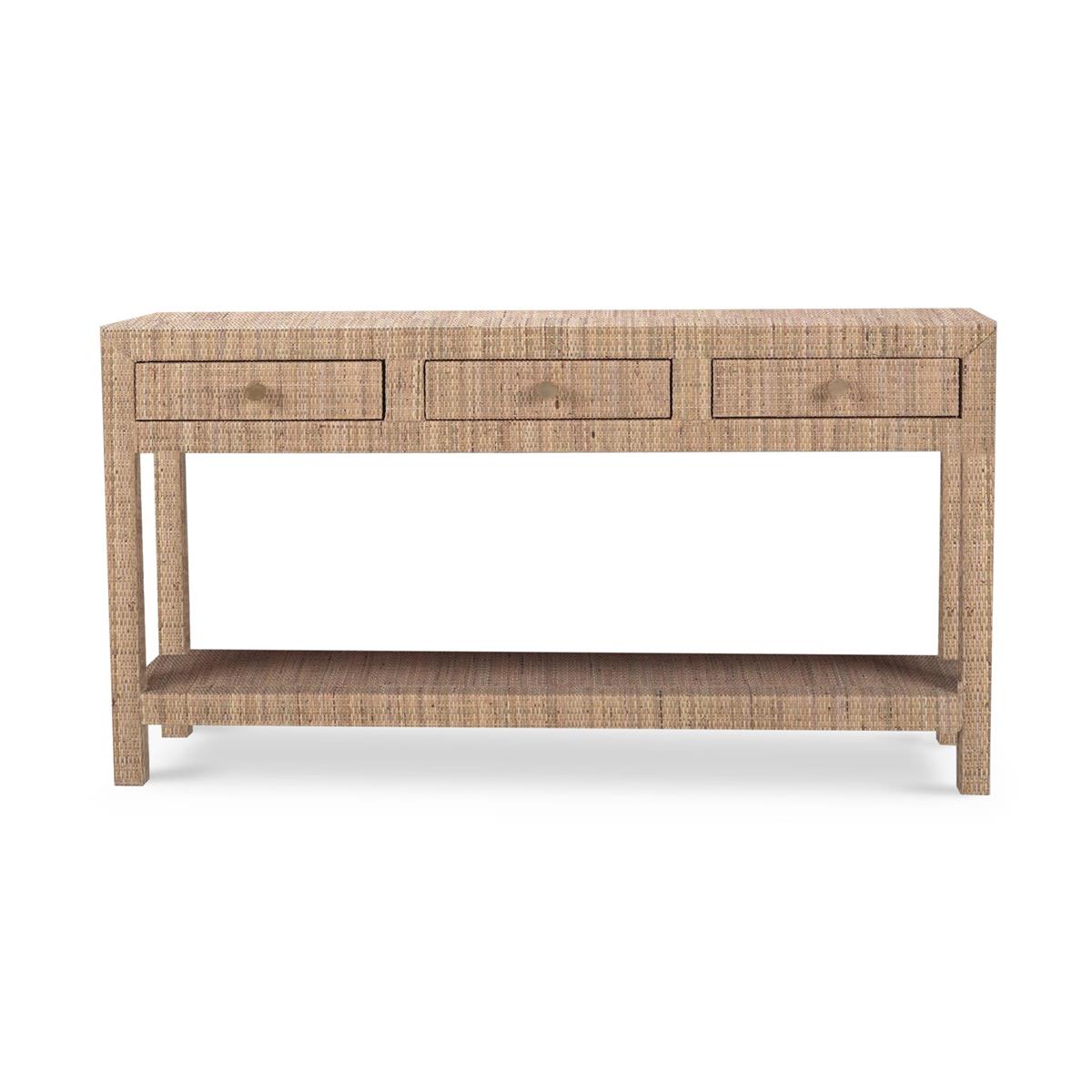 Bramble Kagu Console Table w/ Natural Rattan — Rattan Natural