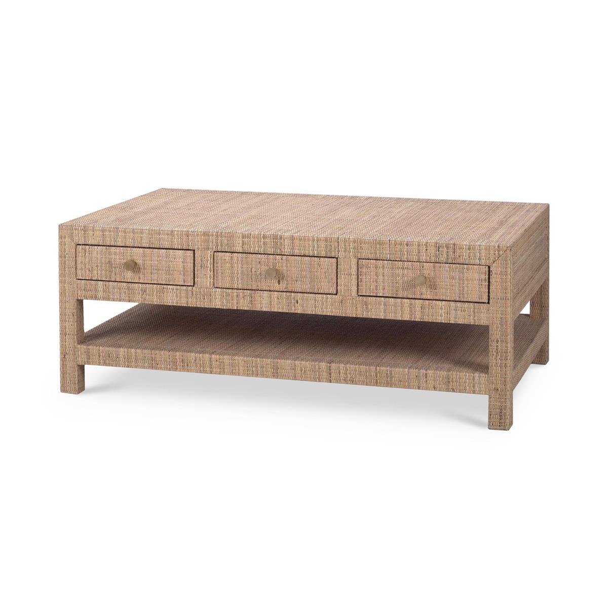 Bramble Kagu 6 Drawer Coffee Table w/ Natural Rattan — Rattan Natural