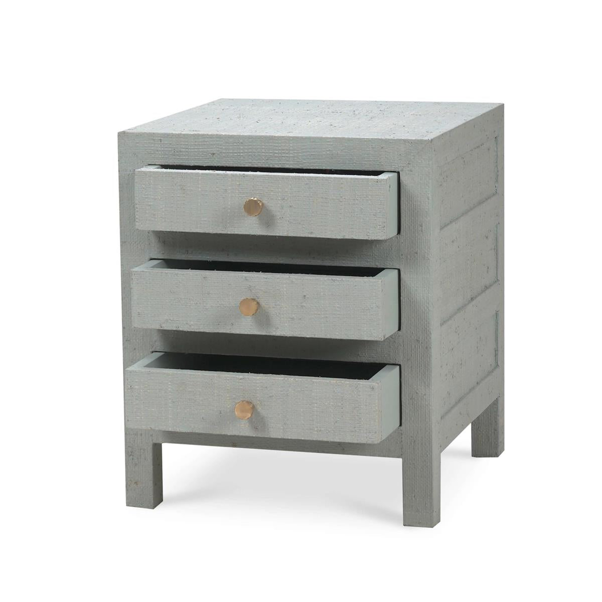 Bramble Kagu End Table w/ Raffia — Raffia Pale Blue Wash