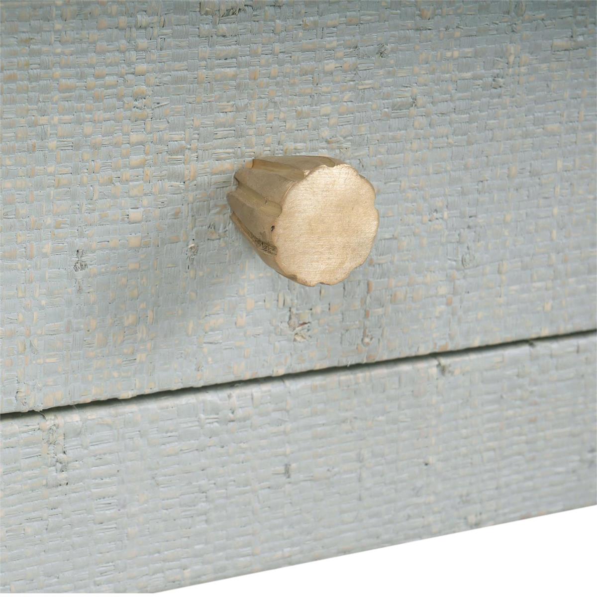 Bramble Kagu End Table w/ Raffia — Raffia Pale Blue Wash