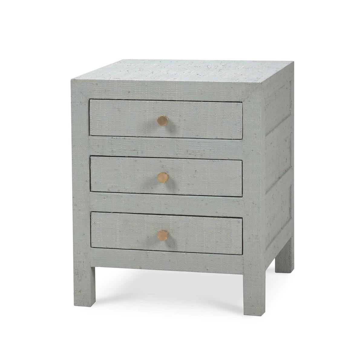 Bramble Kagu End Table w/ Raffia — Raffia Pale Blue Wash