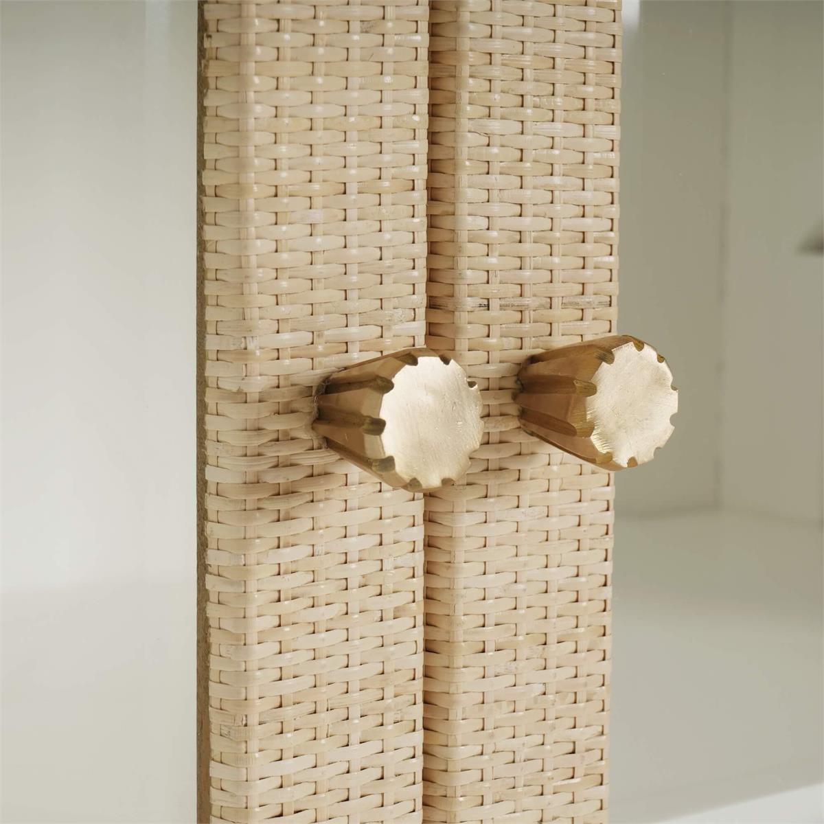 Bramble Kagu 2 Doors Sideboard w/ Raffia — Rattan Natural / True White *