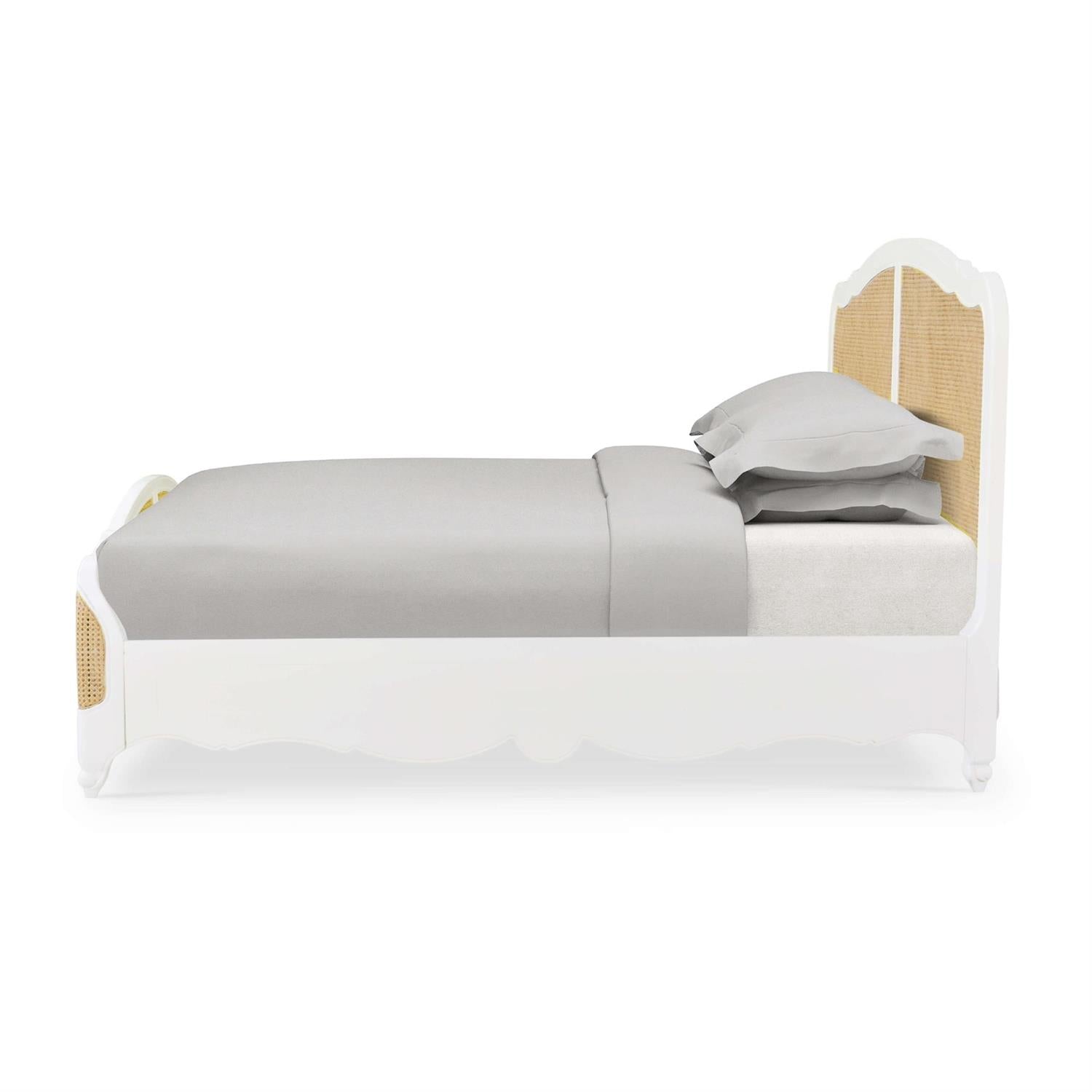 Bramble Covington Rattan Bed King — Architectural White / Rattan Natural