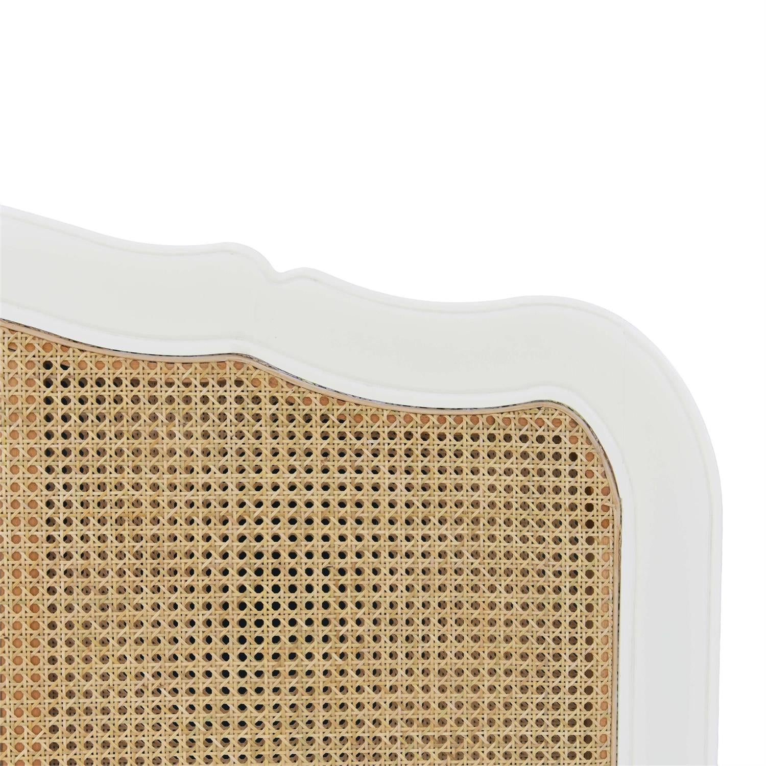 Bramble Covington Rattan Bed King — Architectural White / Rattan Natural