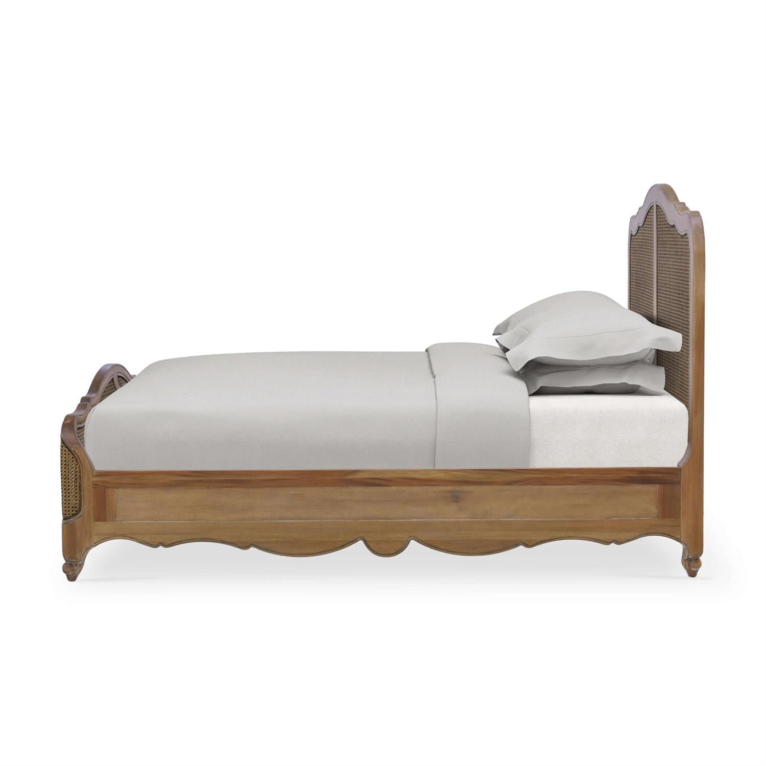 Bramble Covington Rattan Bed Queen — Straw Wash / Rattan Glaze