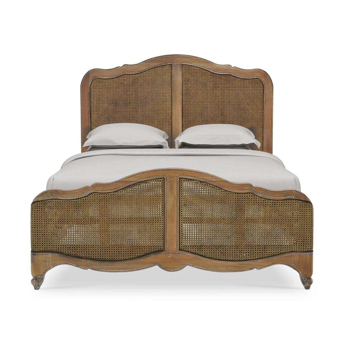 Bramble Covington Rattan Bed Queen — Straw Wash / Rattan Glaze