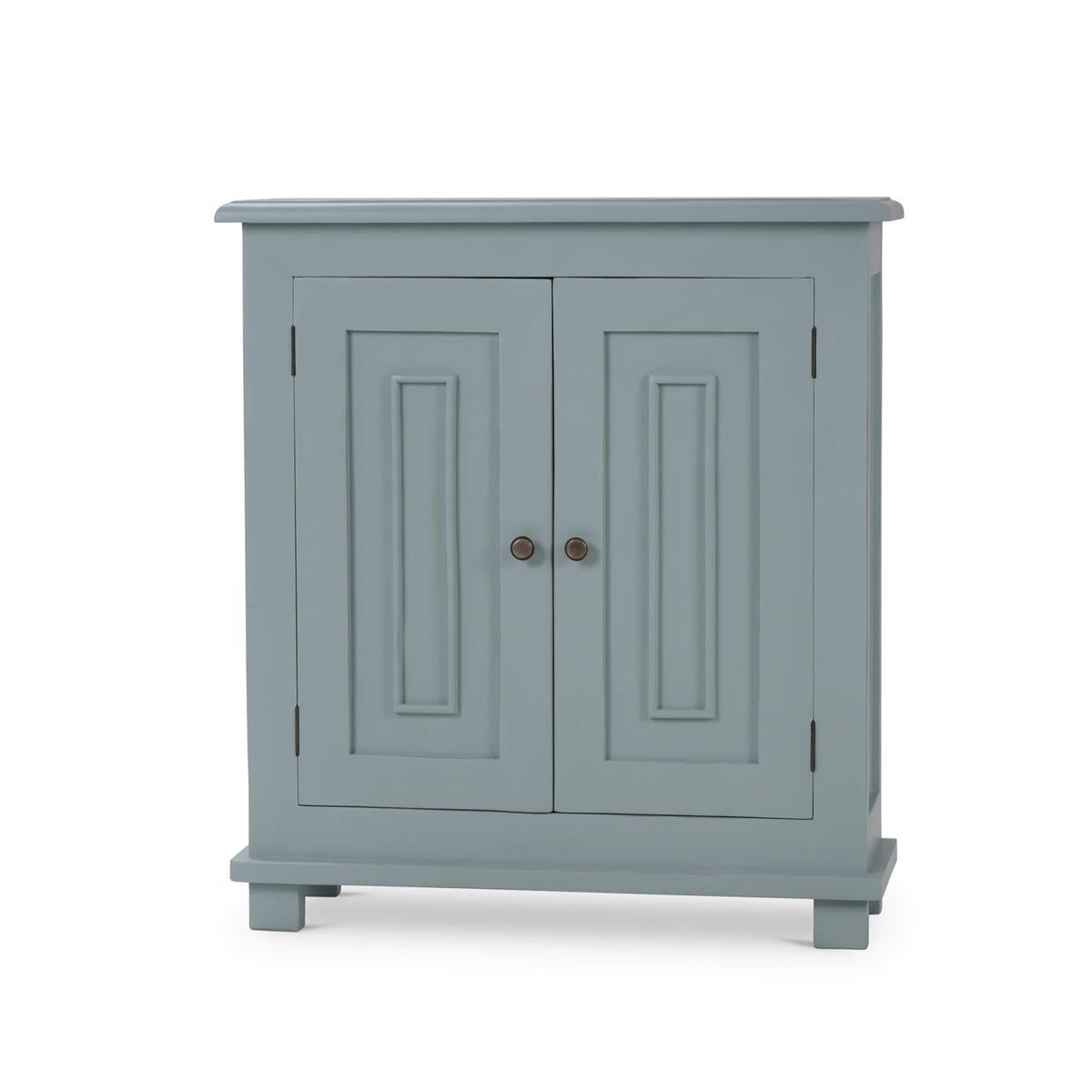 Bramble Osborn Narrow 2 Door Cabinet — Ocean Blue / Light Distressed
