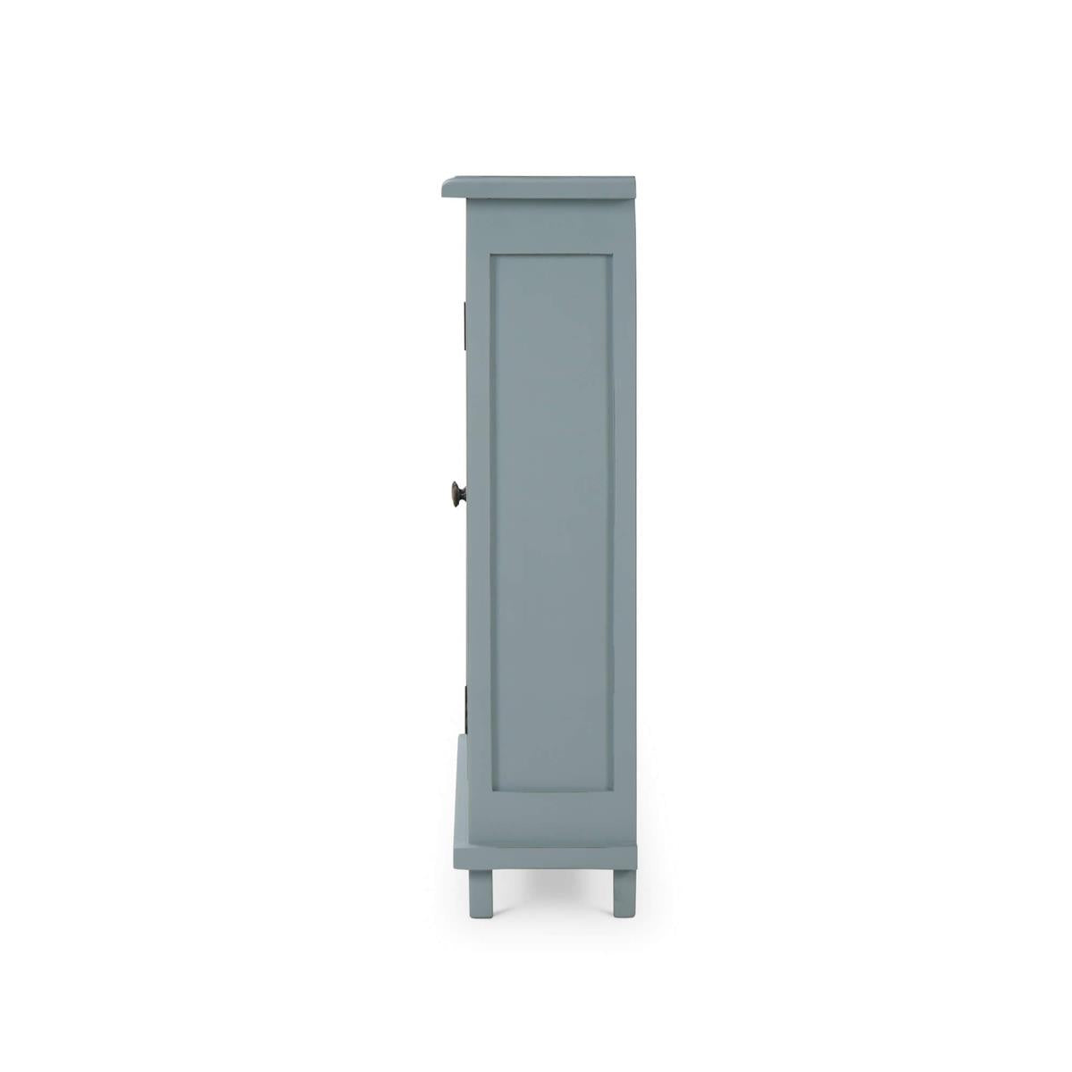 Bramble Osborn Narrow 2 Door Cabinet — Ocean Blue / Light Distressed