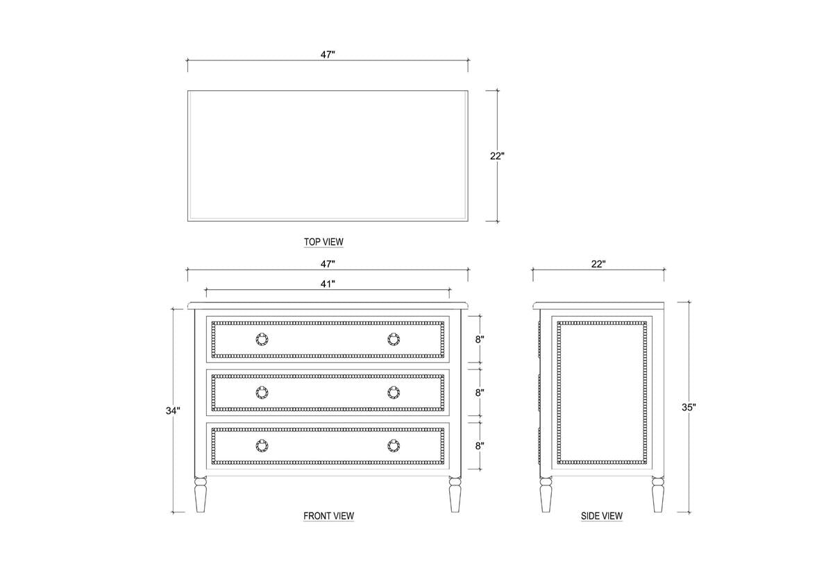 Bramble Cholet 3 Drawer Dresser — Fruit Wood