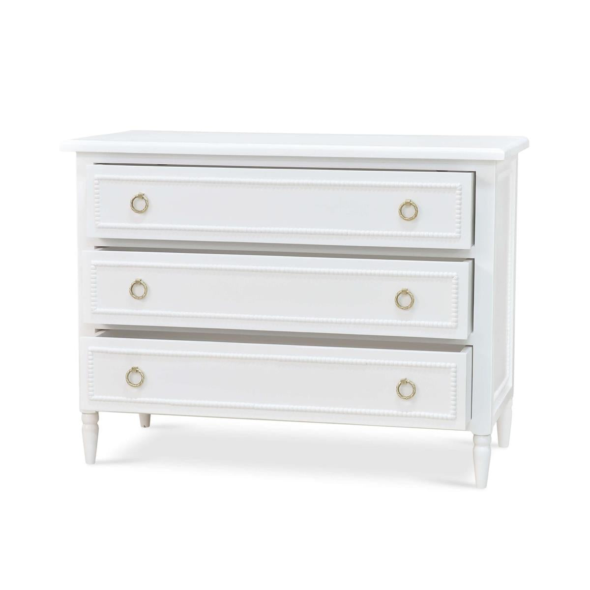 Bramble Cholet 3 Drawer Dresser — Architectural White / Light Distressed