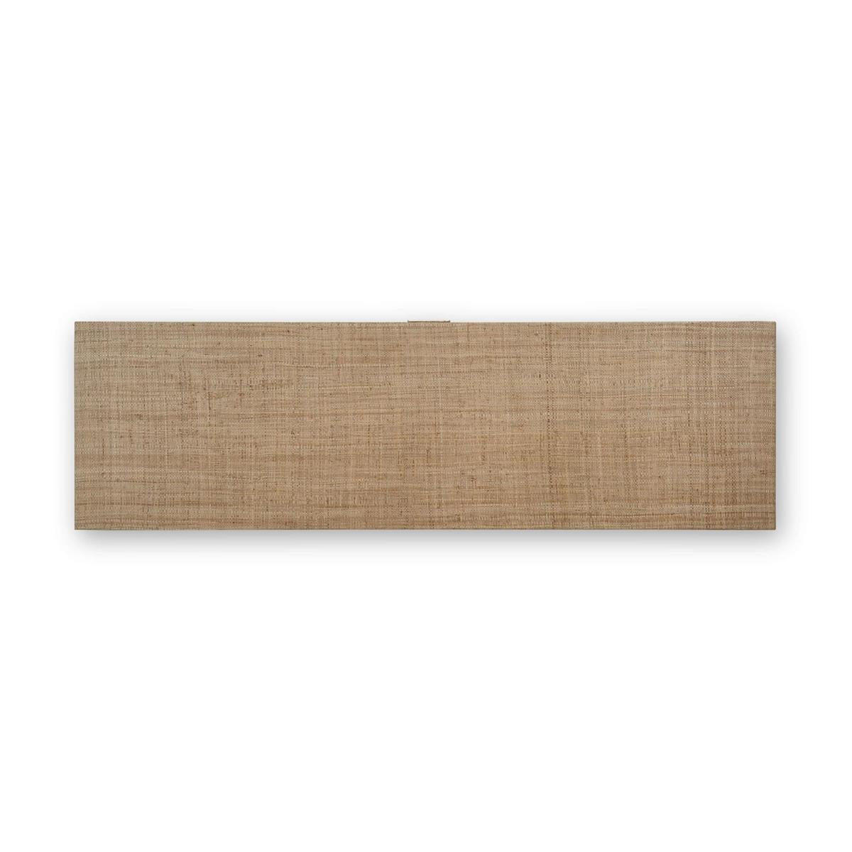 Bramble Pierre Mid Century Buffet/Media w/ Raw Raffia and Straw — Raffia Raw / Straw Wash
