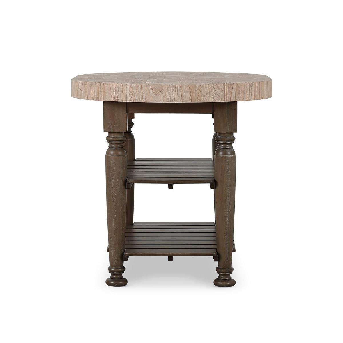 Bramble Farmhouse Butcher Block Kitchen Island — Straw Wash / RAW