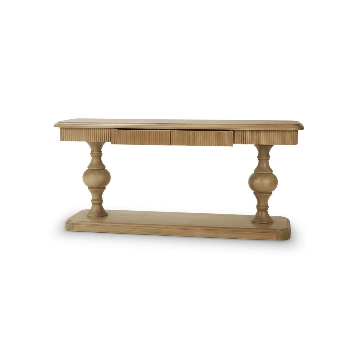 Bramble Kraton 2 Drawer Pedestal Console Table — Fruit Wood