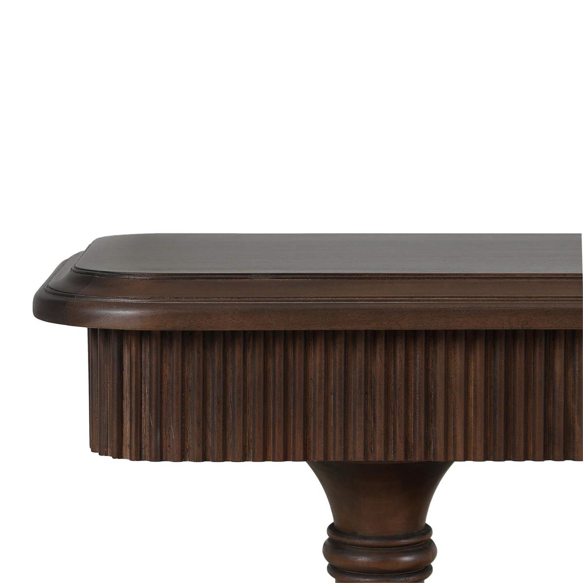 Bramble Kraton 2 Drawer Pedestal Console Table — Dark Walnut
