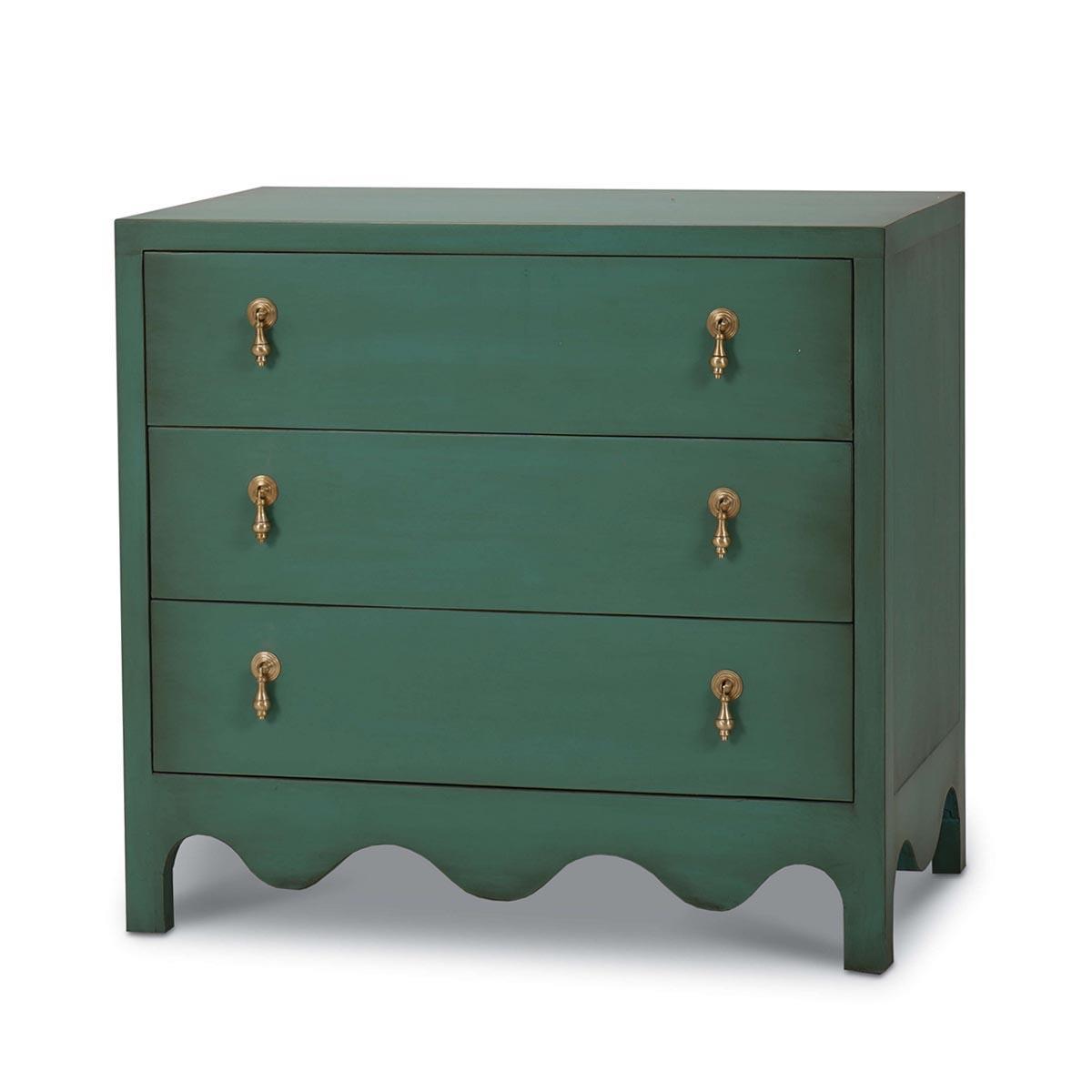 Bramble Chloe 3 Drawer Dresser — Vintage Willow Green / Light Distressed