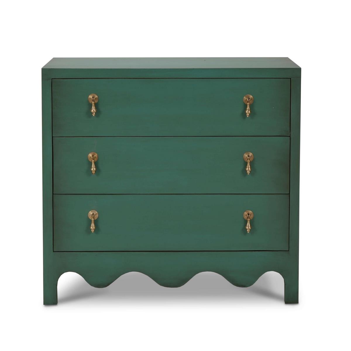 Bramble Chloe 3 Drawer Dresser — Vintage Willow Green / Light Distressed