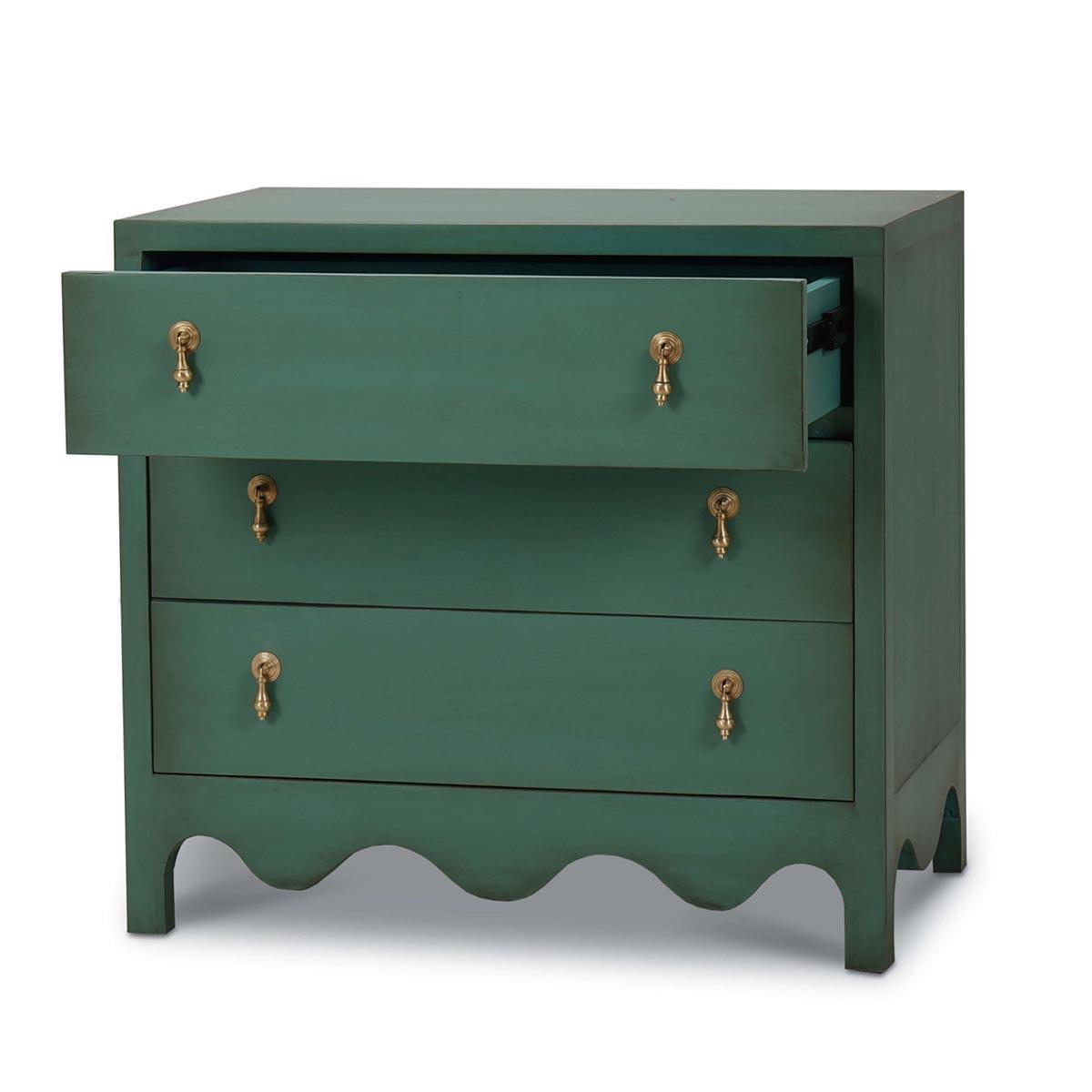 Bramble Chloe 3 Drawer Dresser — Vintage Willow Green / Light Distressed