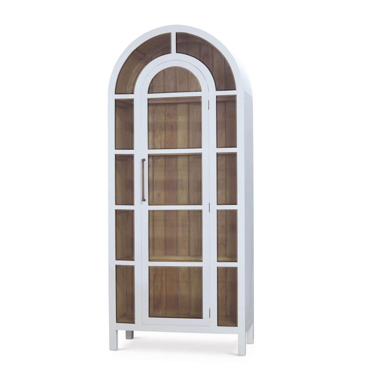 Bramble Vannes Display Cabinet w/ Glass Shelves — True White * / Driftwood