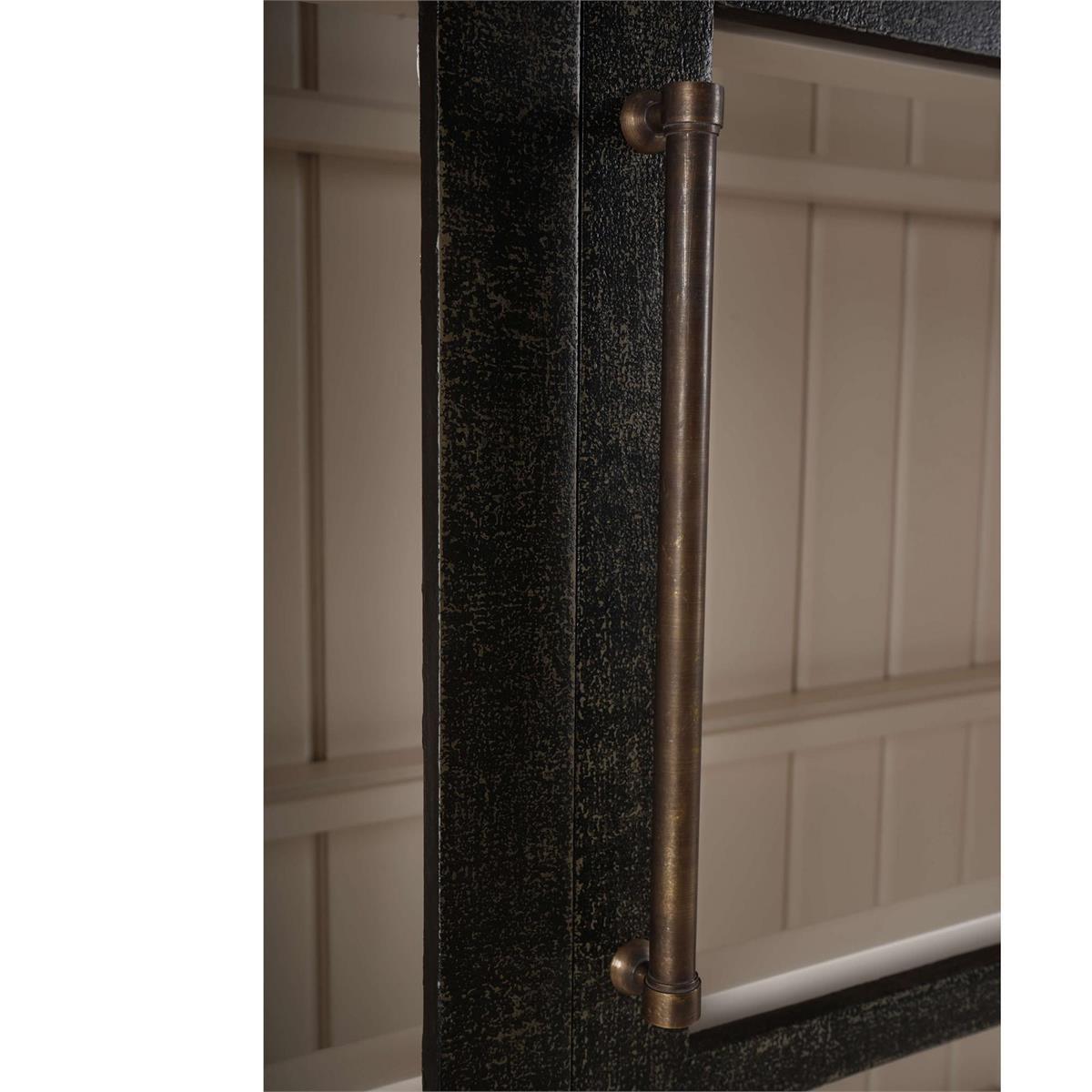 Bramble Vannes Display Cabinet w/ Glass Shelves — Vintage Black / Putty