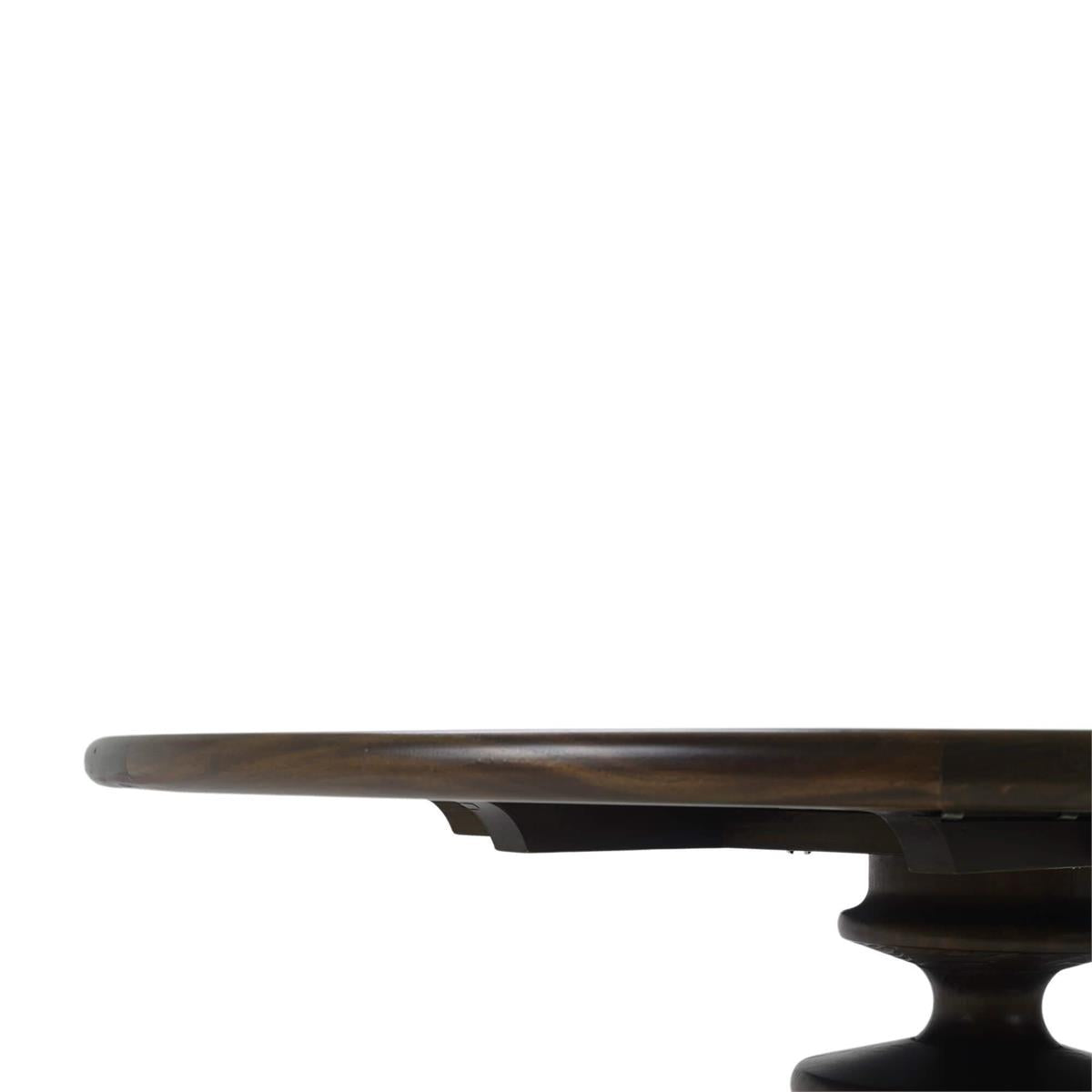 Bramble Milano Round Dining Table 60" — Dark Walnut