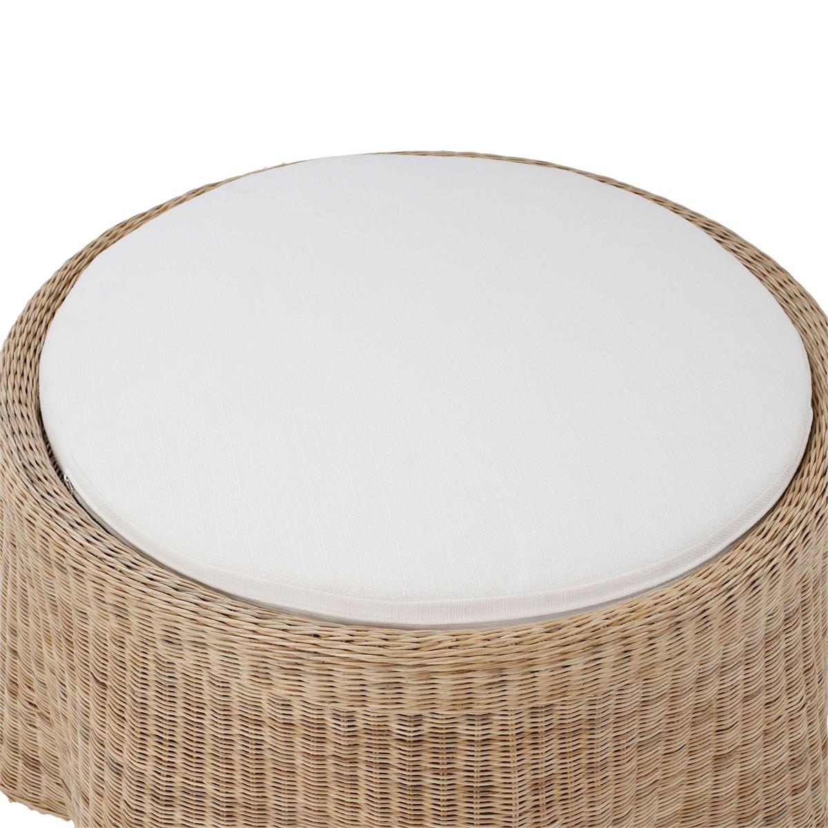 Bramble Newport Ottoman — Rattan Natural / Arctic
