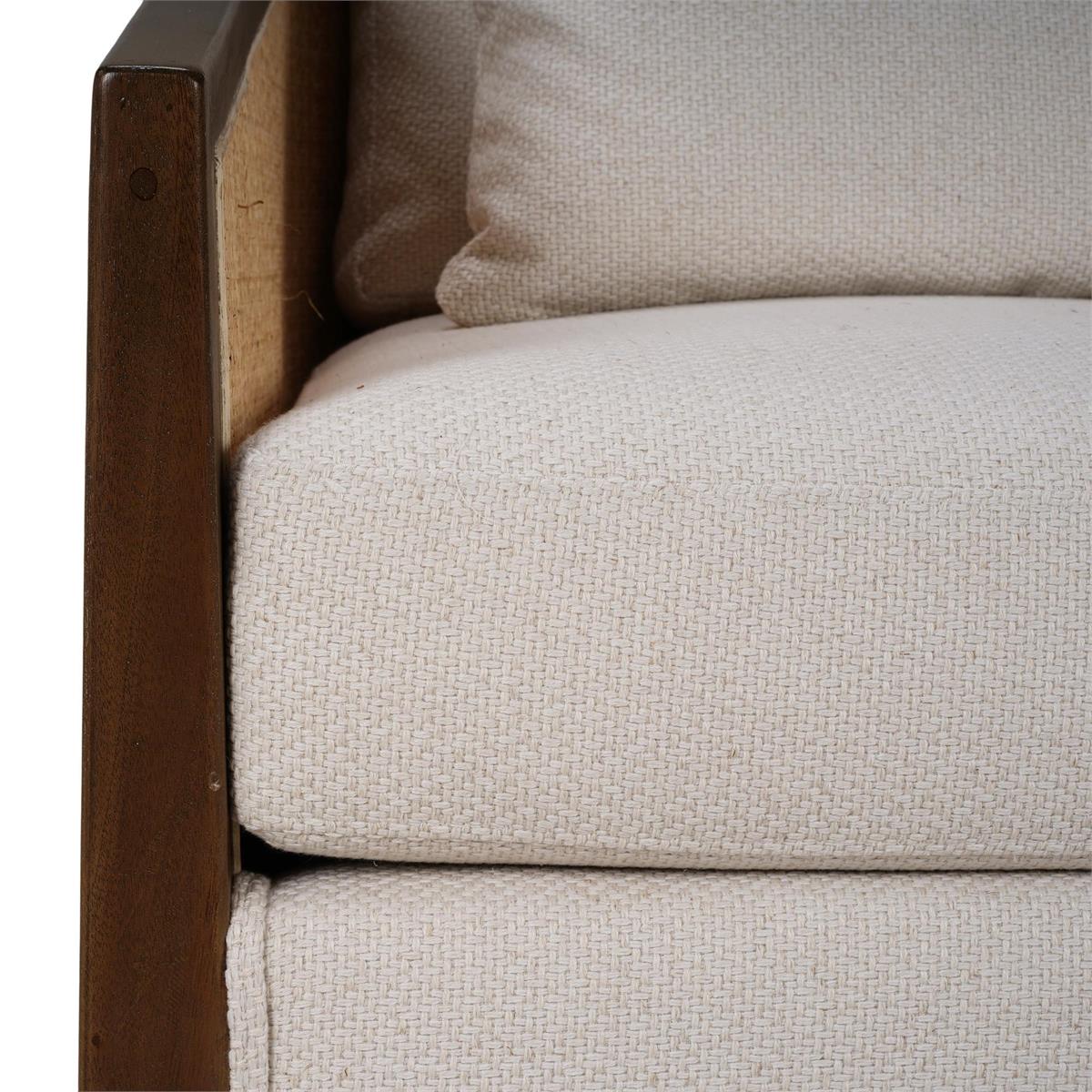 Bramble Willis Swivel Chair w/ Mahogany Frame & Rattan — Straw Wash / Dinara Natural