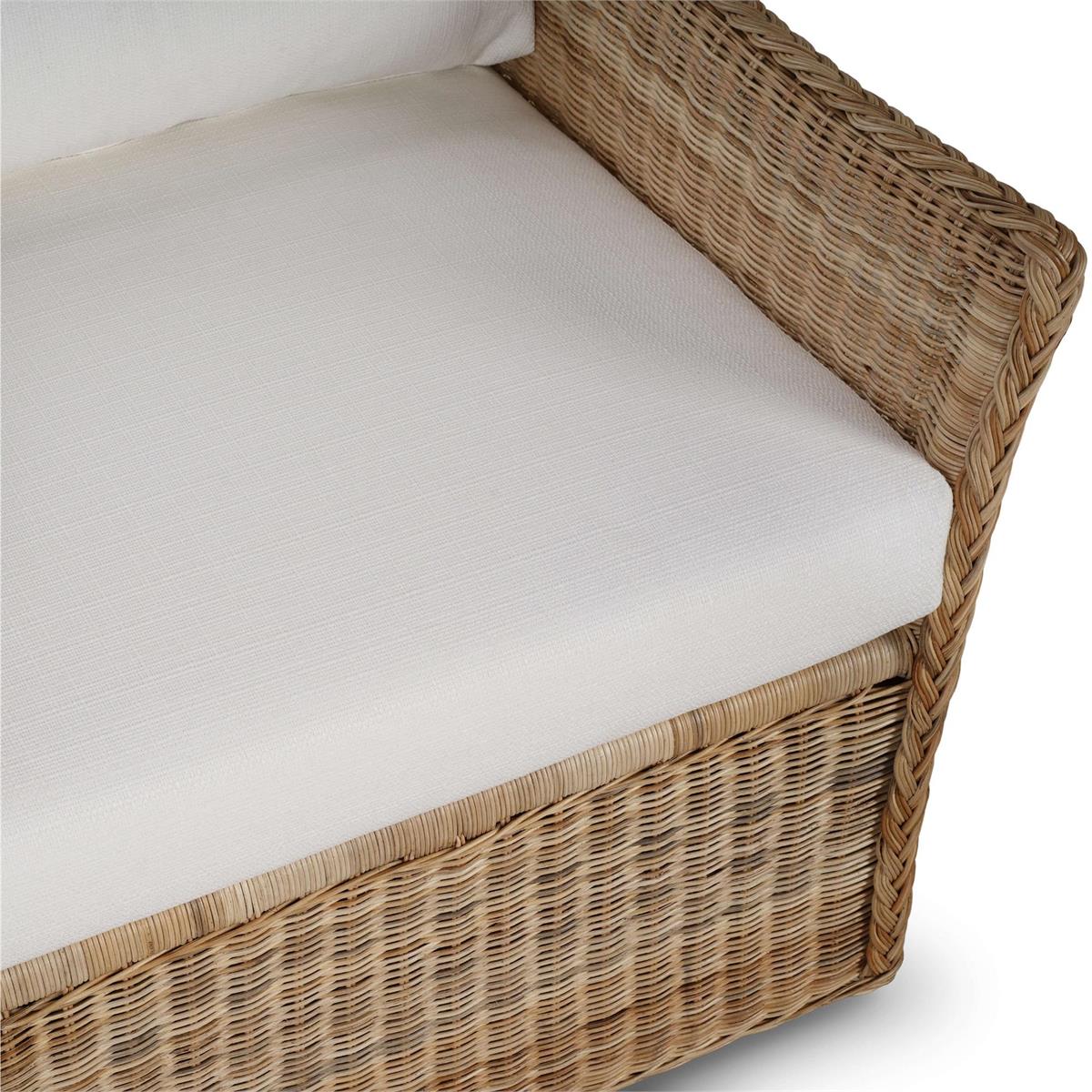 Bramble Nantucket Swivel Chair — Rattan Natural / Arctic