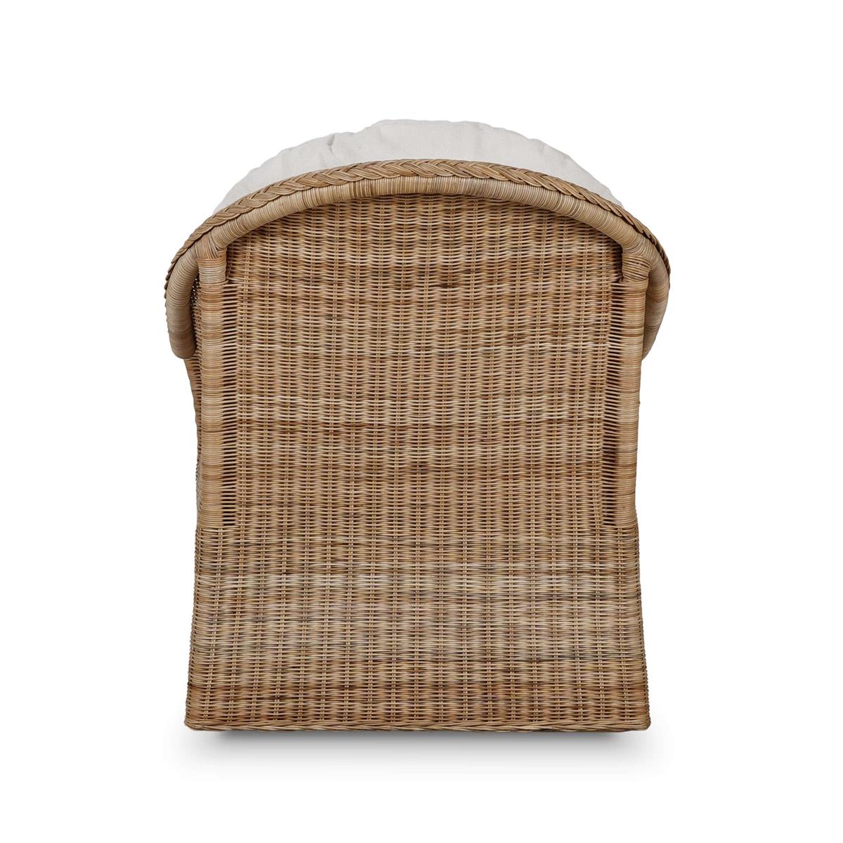 Bramble Nantucket Swivel Chair — Rattan Natural / Arctic