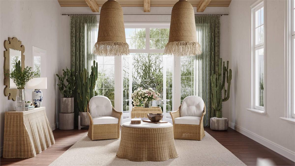 Bramble Nantucket Swivel Chair — Rattan Natural / Arctic