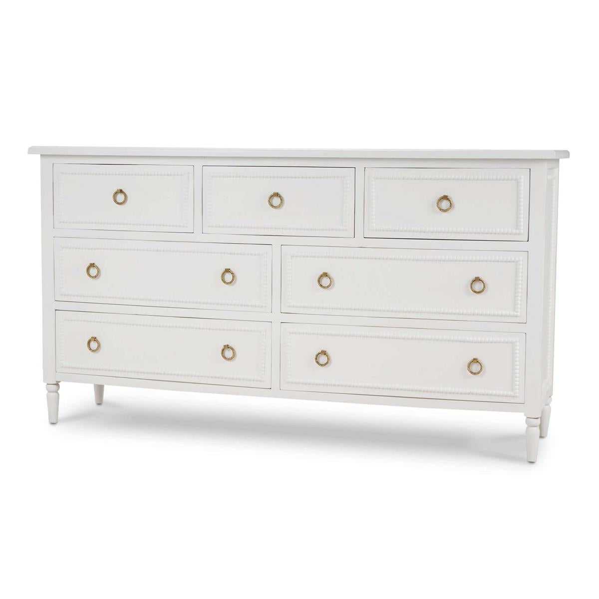 Bramble Cholet 7 Drawer Dresser — Architectural White / Light Distressed