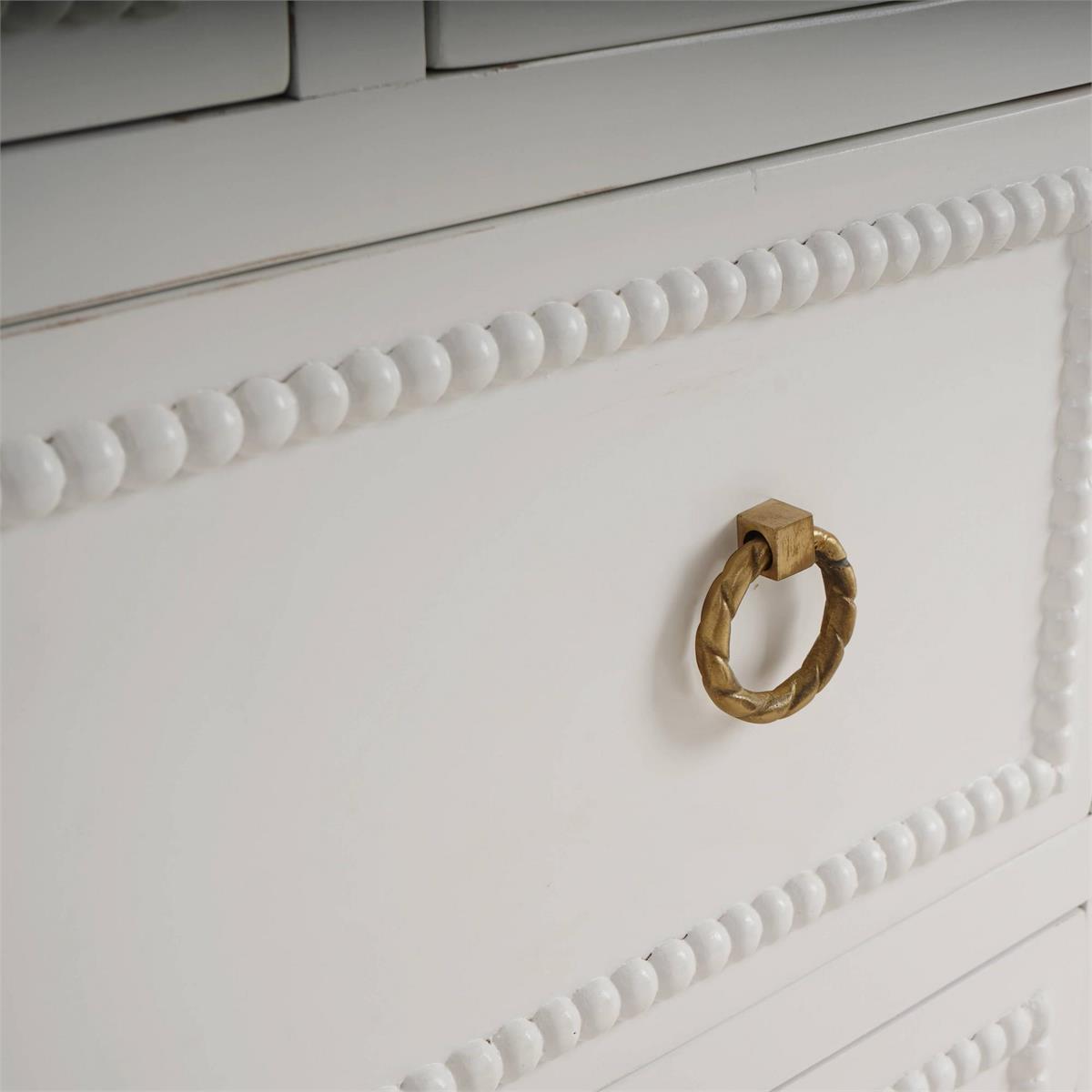 Bramble Cholet 7 Drawer Dresser — Architectural White / Light Distressed