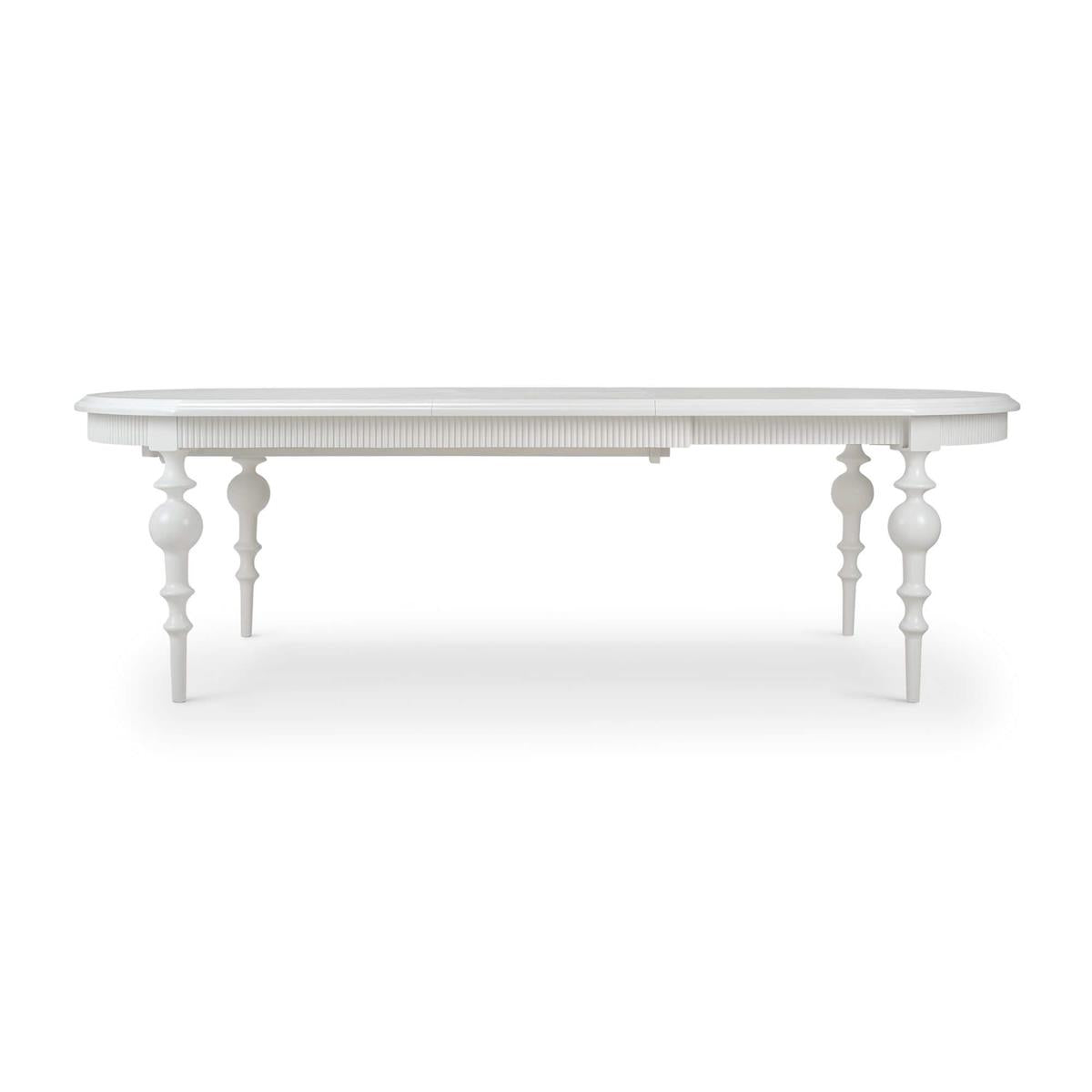 Bramble Kraton Butterfly Oval Extension Dining Table 80- 102" — True White *