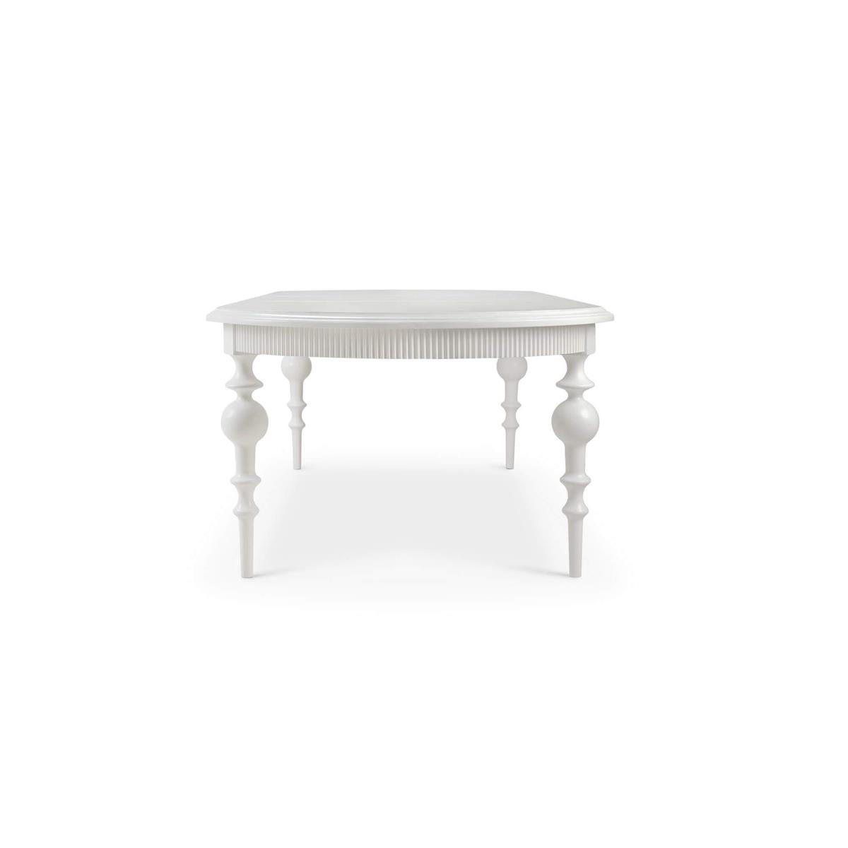 Bramble Kraton Butterfly Oval Extension Dining Table 80- 102" — True White *