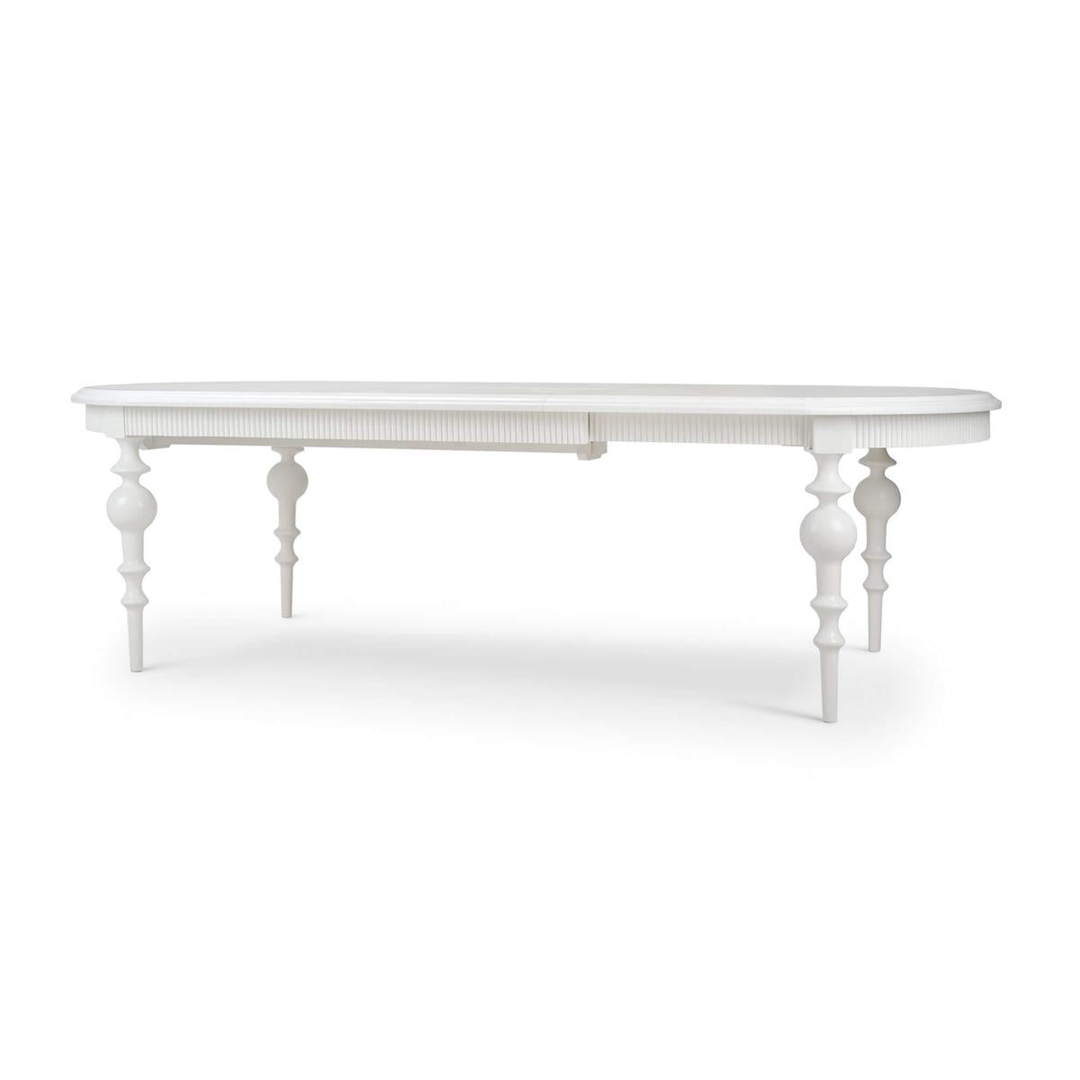 Bramble Kraton Butterfly Oval Extension Dining Table 80- 102" — True White *