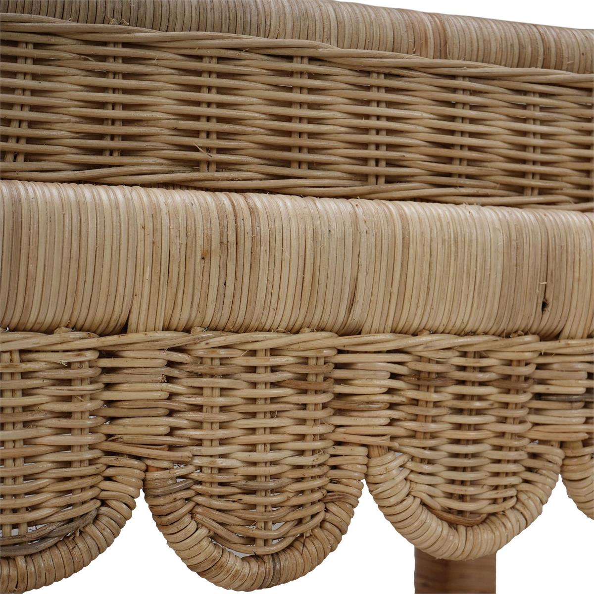 Bramble Scallop Rattan Side Table
w/ Tray in Natural — Rattan Natural