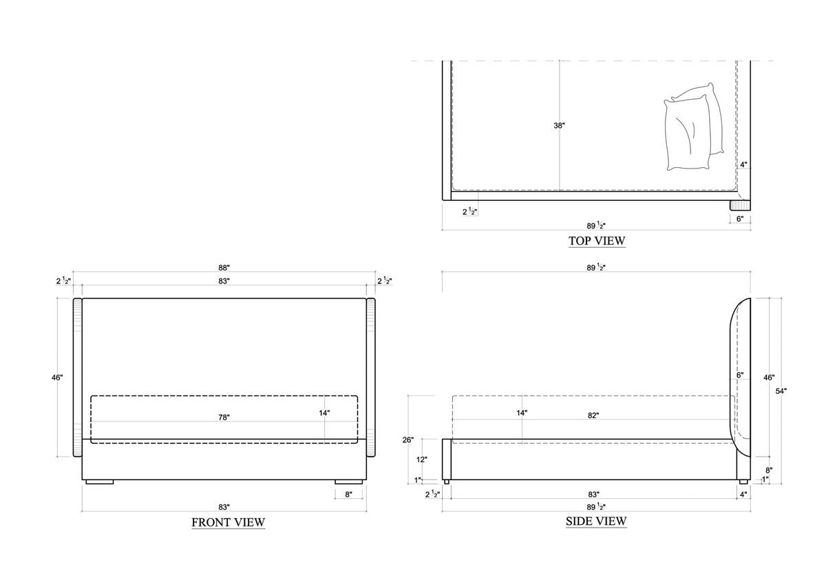 Bramble Luxor Upholstered Bed Queen — Arctic