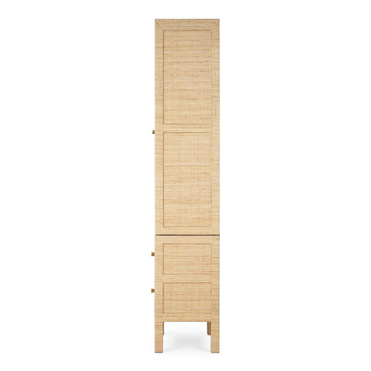 Bramble Kagu Tall Cabinet Wrapped — Rattan Natural / True White *