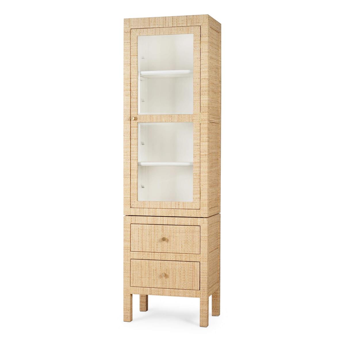 Bramble Kagu Tall Cabinet Wrapped — Rattan Natural / True White *