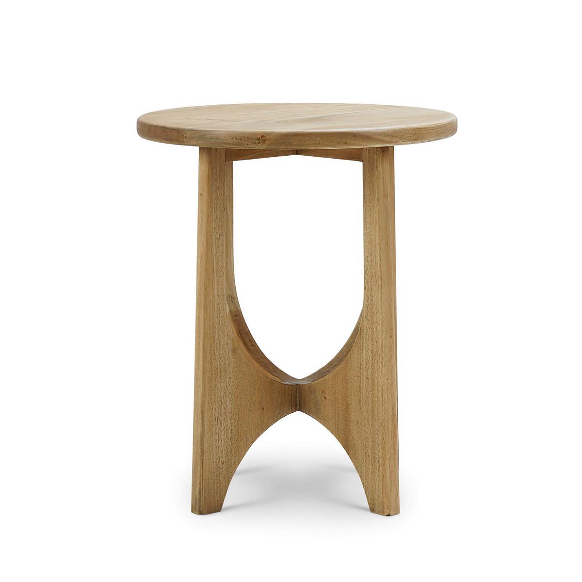 Bramble Vannes Round End Table — Fruit Wood