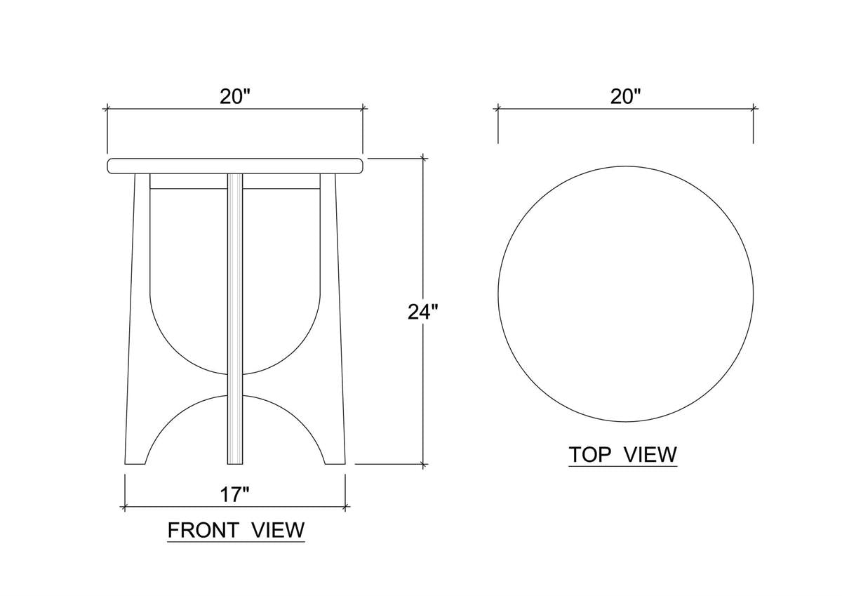 Bramble Vannes Round End Table — Fruit Wood
