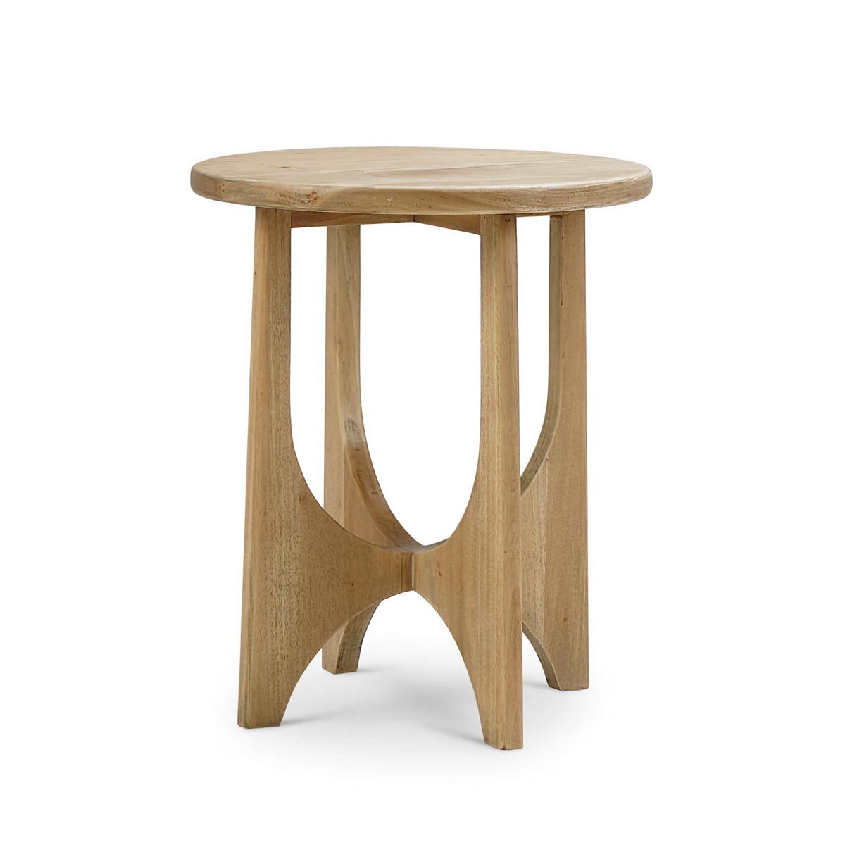 Bramble Vannes Round End Table — Fruit Wood