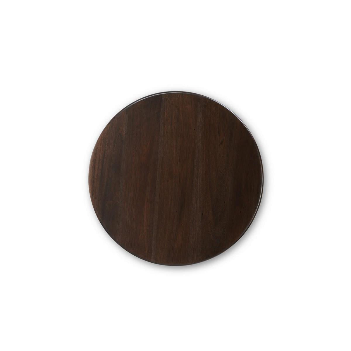 Bramble Vannes Round End Table — Dark Walnut