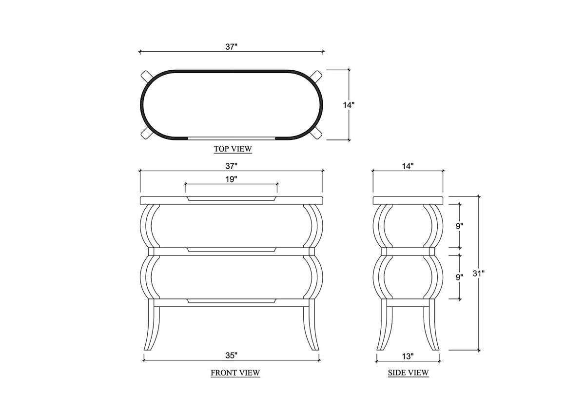 Bramble Savannah 3 Tiered Console Table — True White *