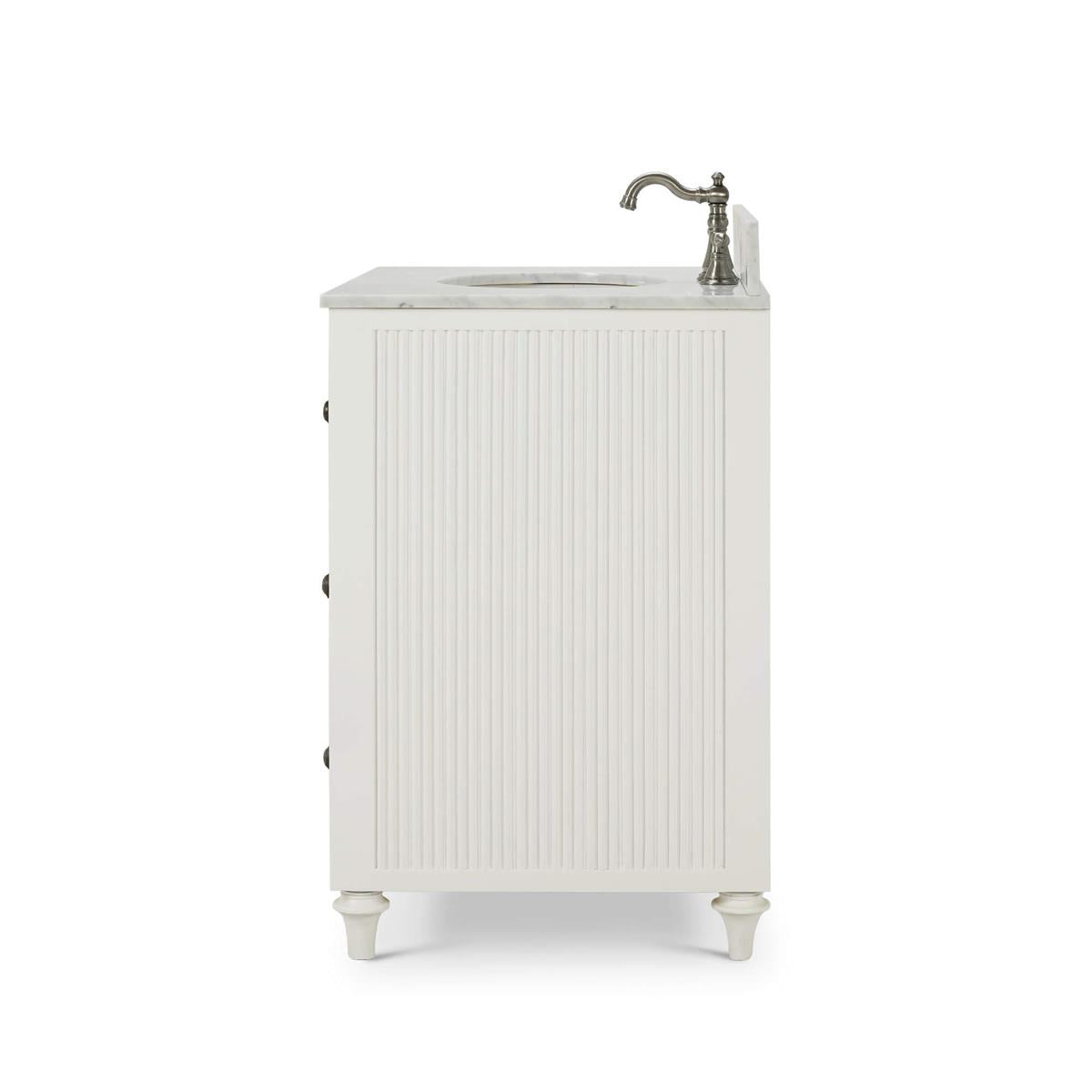 Bramble Kraton Single Vanity w/ Sink & Marble Top — True White *