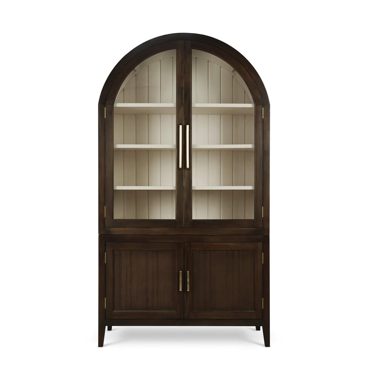 Bramble Lumina Glass Cabinet — Dark Walnut / Putty
