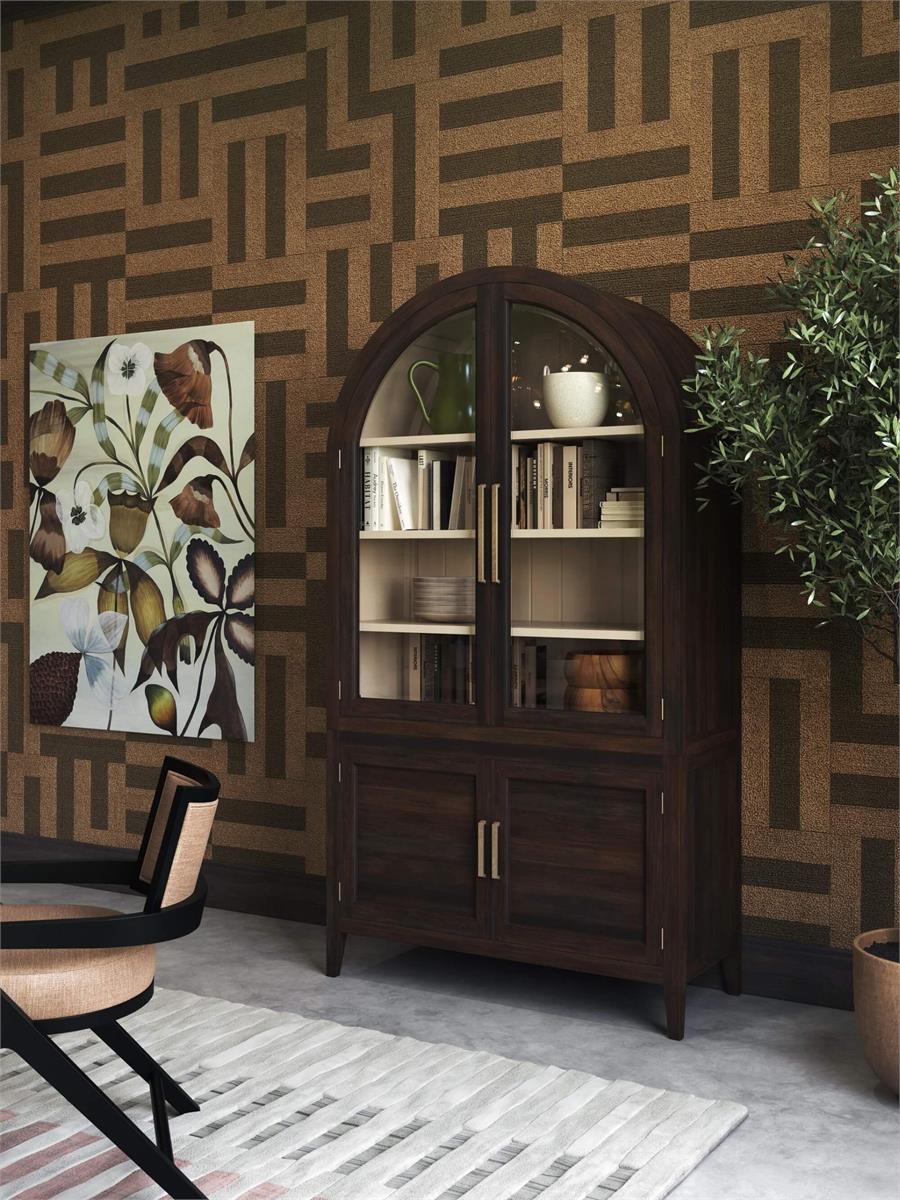 Bramble Lumina Glass Cabinet — Dark Walnut / Putty