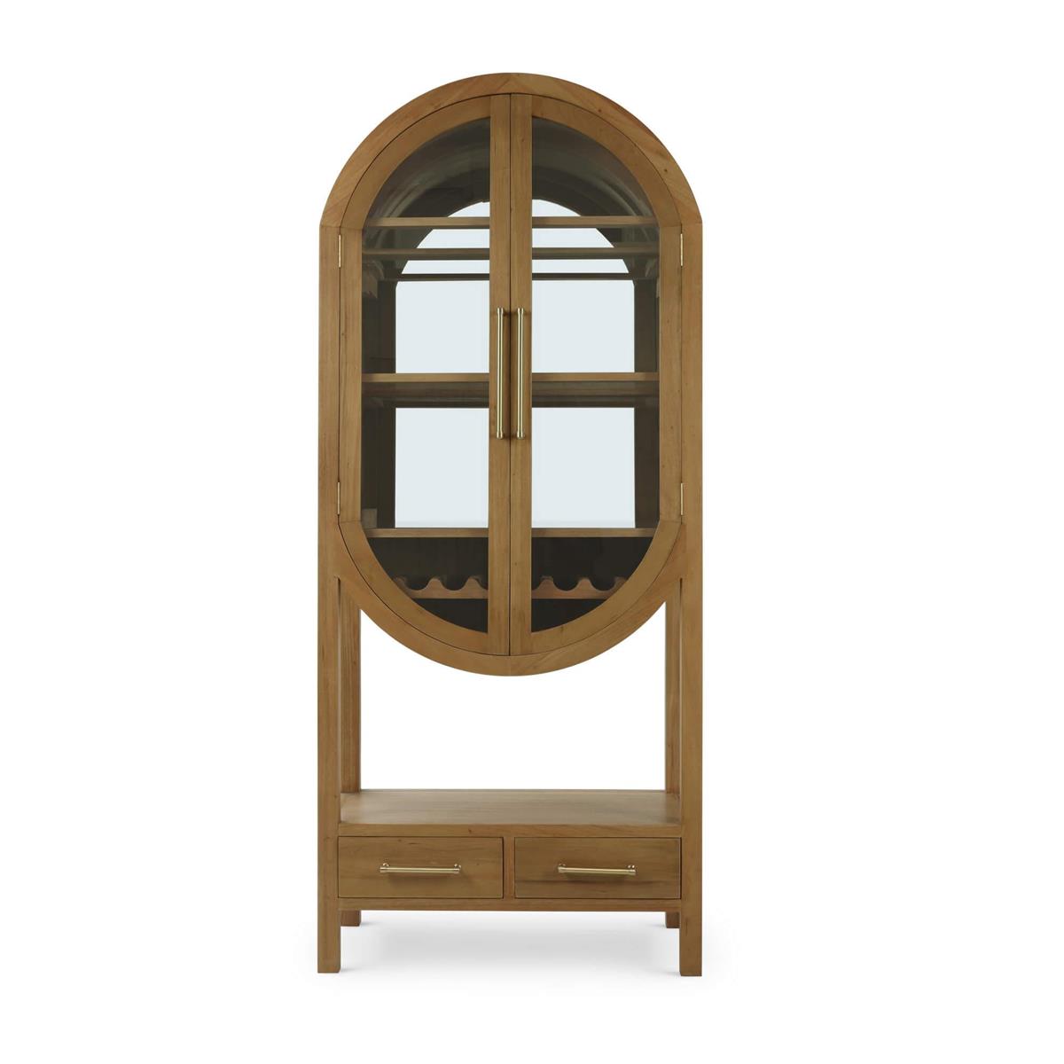 Bramble Napa Wine Cabinet w/ Mirrored Back — Antique French Oak
