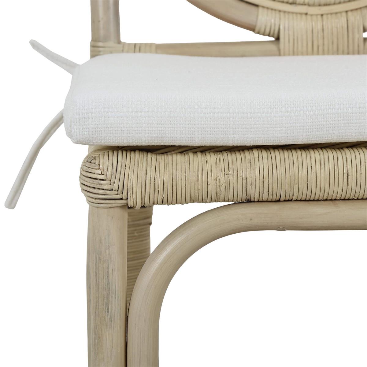 Bramble Oceana Rattan Dining Chair — Rattan Natural / Arctic