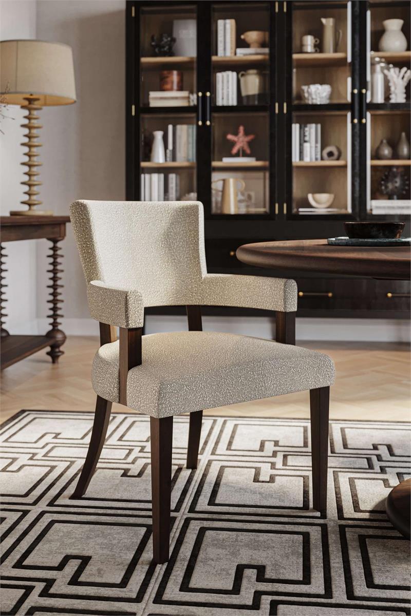 Bramble Genevieve Dining Chair — Dark Walnut / Boucle Sand