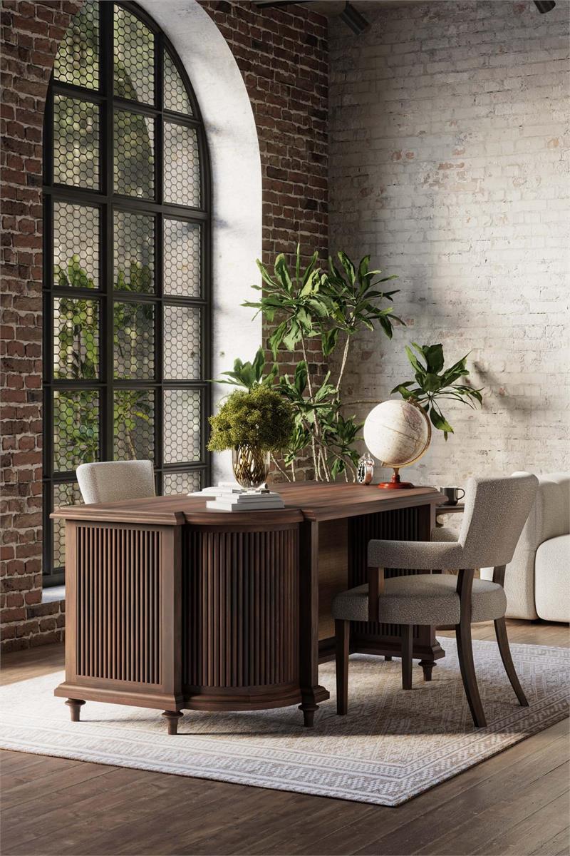 Bramble Genevieve Dining Chair — Dark Walnut / Boucle Sand